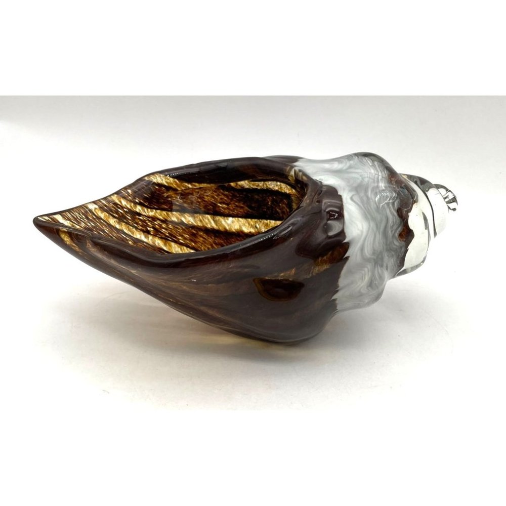 Vtg. Glass Conch Shell